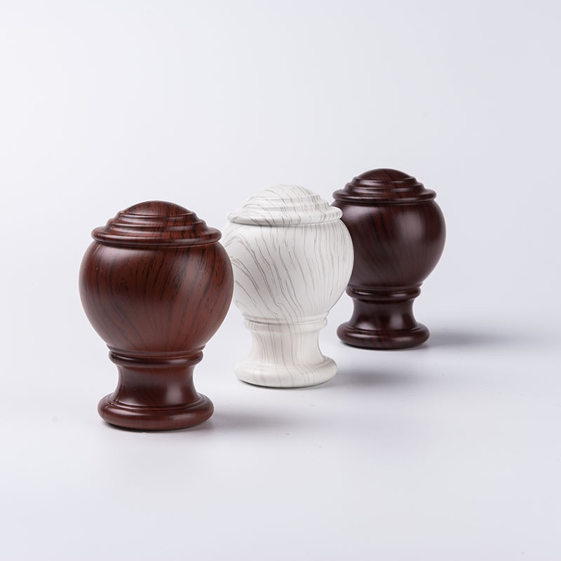 Wholesale Manufacturer Extendable Bathroom Aluminium Alloy Double Bracket Wood Finials Rod Curtain for Home Decor