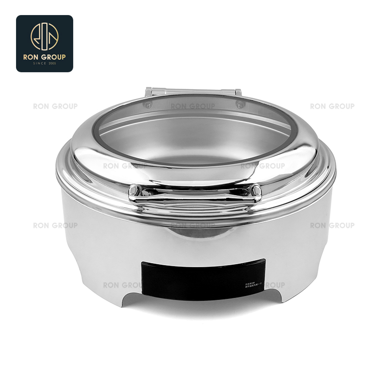 Wholesales Roll Top Silver Stainless Steel Catering Hotel Restaurant Food Warmer Buffet Chafing Dishes