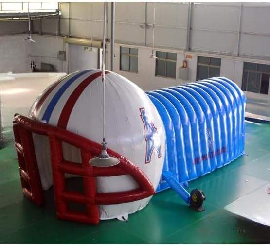 Commercial Giant Inflatable Football Helmet Tunnel Tent for Sports Team Entrance