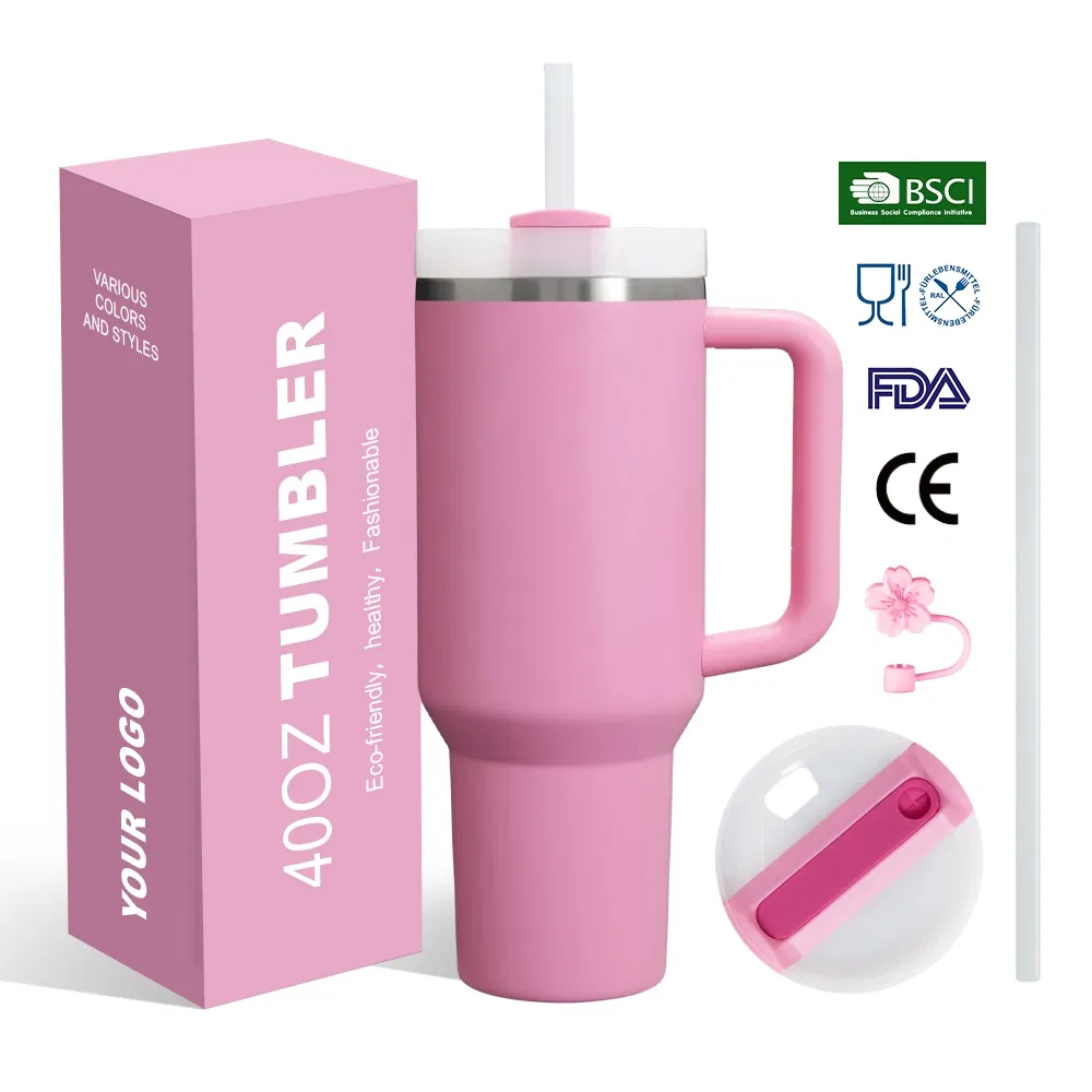 40oz Hot Selling Double Wall Stainless Steel Morden Style Insulated Cup Travel Coffee Tumbler with Lid and Handle