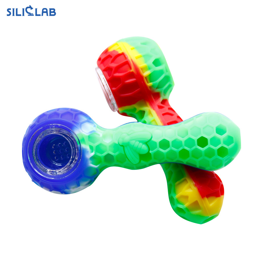 Brand Unbreakable Piece Silicone Straw Pipe with Free Glass Bowl Tobacco Smoking Pipes