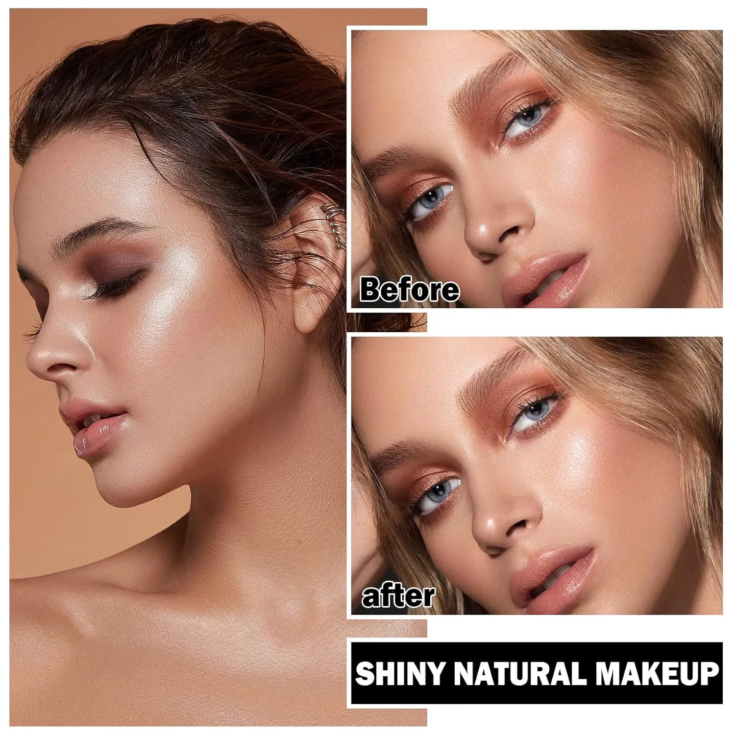Highlighter Makeup Palette Shimmer Contour Powder, Waterproof & Long-Lasting Face Illuminator Private Label/OEM