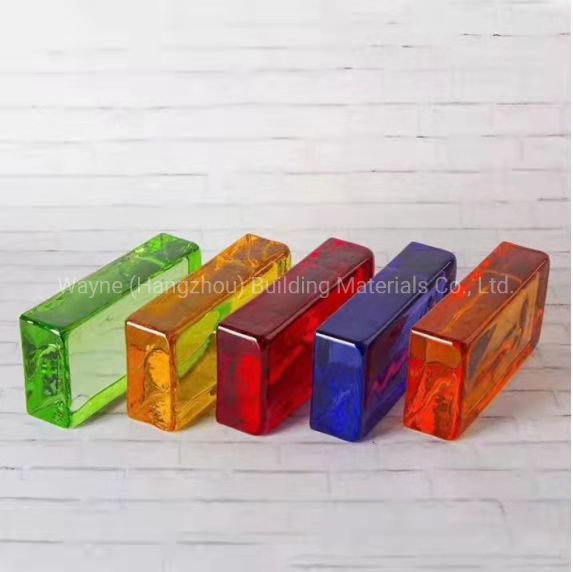 China Crystal Glass Brick Factory Solid Glass Block Brick with Different Colors Stock