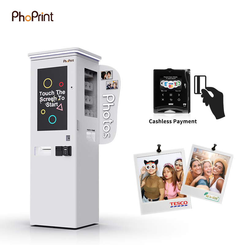 Phoprint Coin Credit Card -Operated Payment Commercial Digital Instant Print Mirror Photo Booth Kiosk