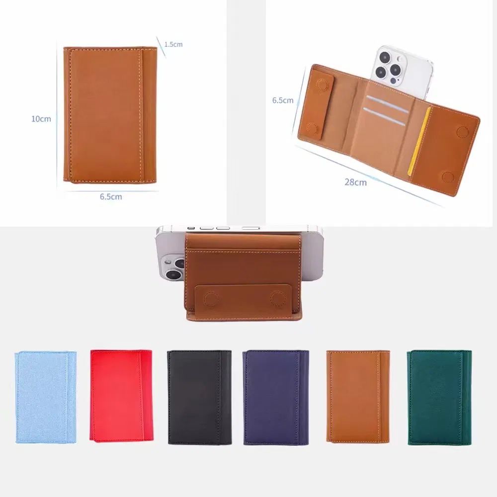 Fresh New 2025 Find My GPS Location PU Leather Magnet Smart Phone ID Card Holder Wallet External Slot Pocket for iPhone with Magsafe