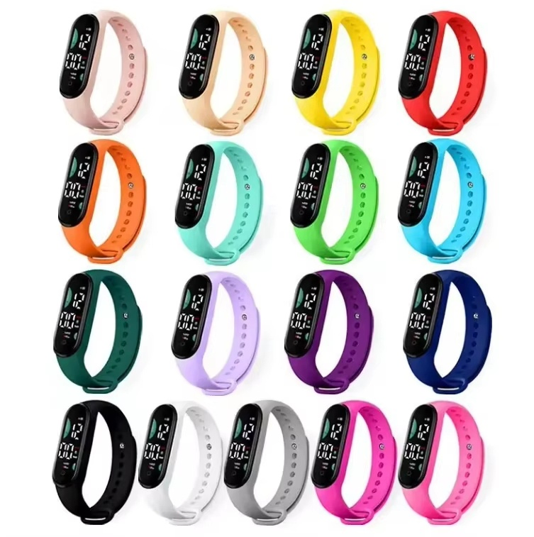 Touch Screen LED Sport Luxury Oval Rubber Band Waterproof Digital Watch for Men Kids