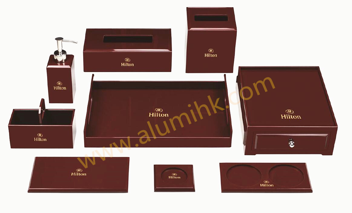 Hotel Acrylic Amenity Holder Tissue Box Tray Product Alumi