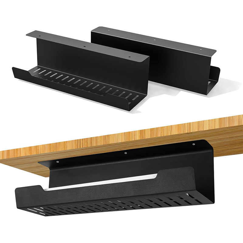 Wholesale Stainless Steel Powder Coating Metal Grid Cross Clip Wire Mesh Basket Ladder Under Desk Cable Tray