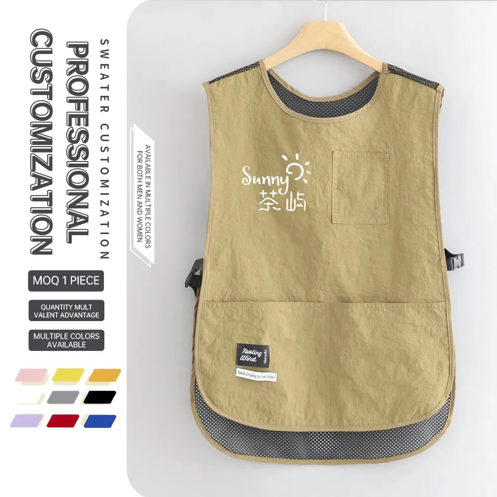 Custom Logo Unisex Cobbler Uniforms Polyester Oxford Unisex Vest Apron Kitchen Double Sided Cobbler Apron