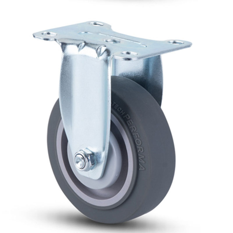 High Load Fixed Plate Mount Polyurethane Industrial Caster