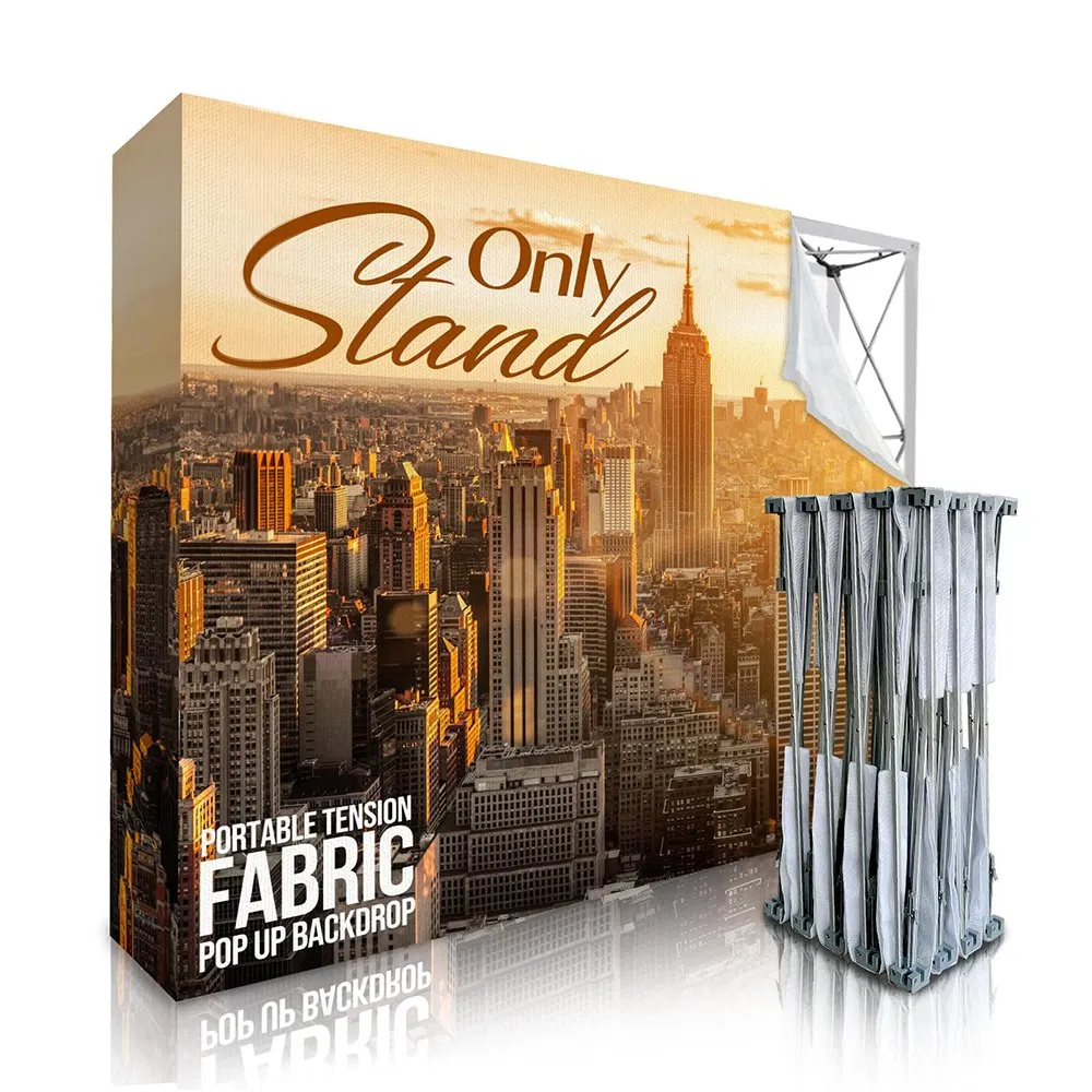 Custom Portable and Foldable Fabric Display Banners Pop-up Backdrop for Trade Show Advertising Curved Exhibit Pop up Wall Banner Stand