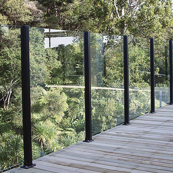 Aluminium Post Glass Balustrade for Glass 8.76mm~13.52mm Baluster Glass Fencing/Railings