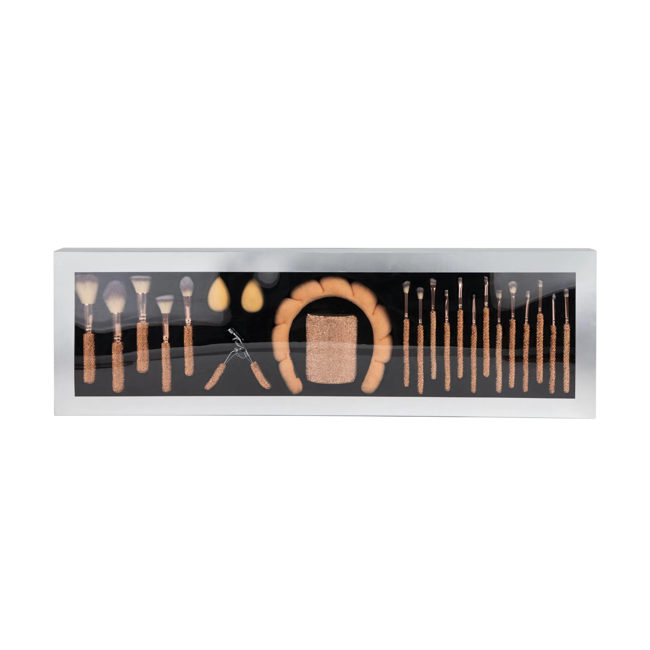 Luxurious Makeup Brush Set with Sparkling Diamond Accents