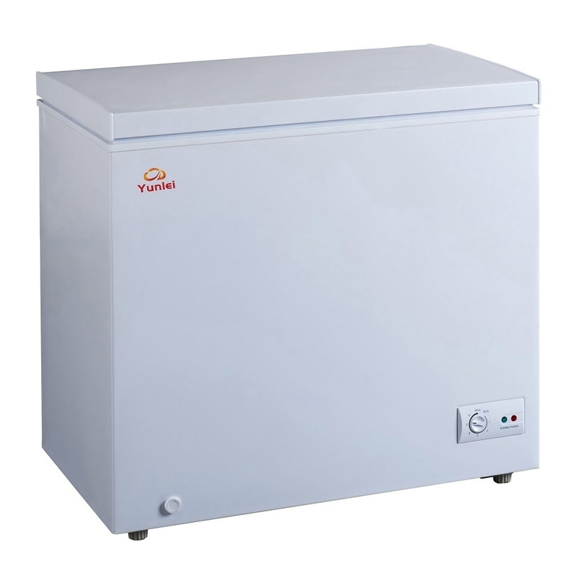OEM/ODM SKD/CKD 218L 12V/110V/220V Mechanical Temperature Controller PCM Stainless/Gold Single Door Chest Freezer for Home