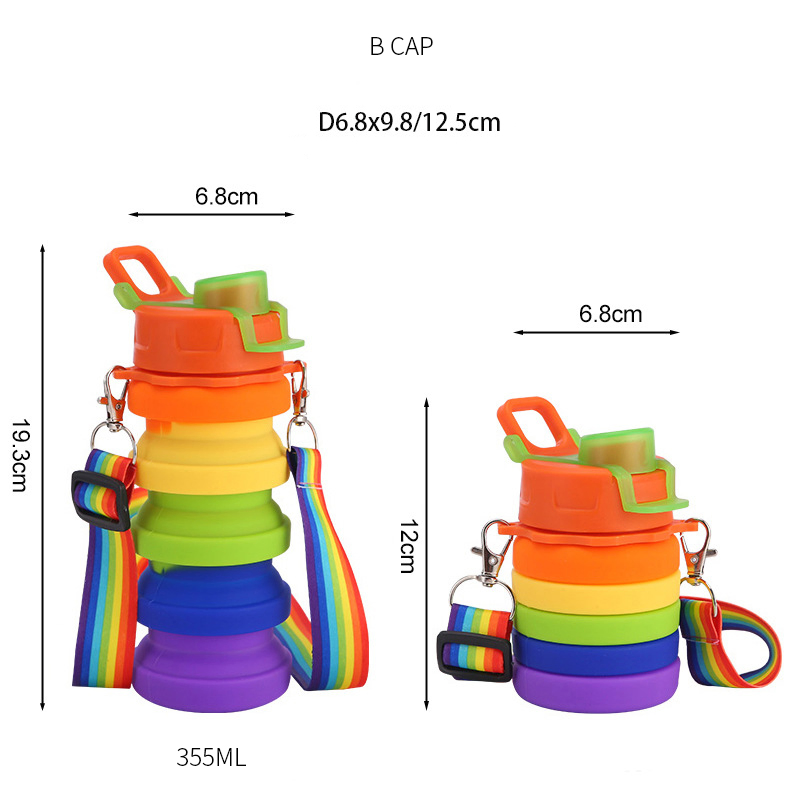 Складная силиконовая бутылка для воды Rainbow