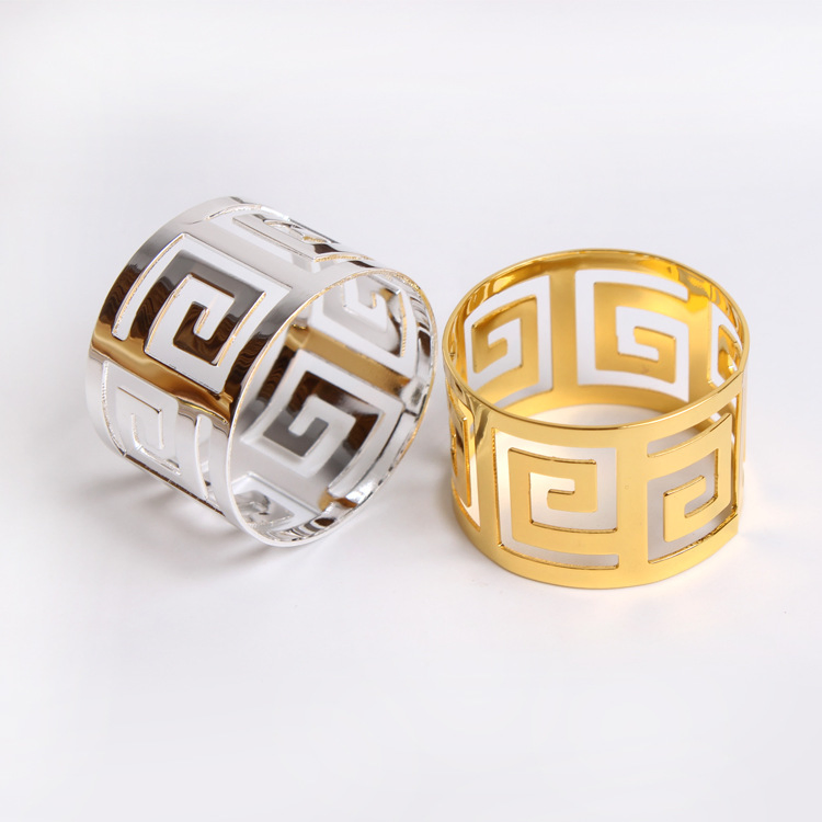 Wholesale Cheap Handmade Table Decoration Gold Metal Napkin Ring for Wedding