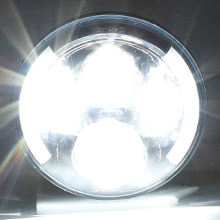 7 Inch LED Motorcycle Headlight with White and Amber Halo Ring