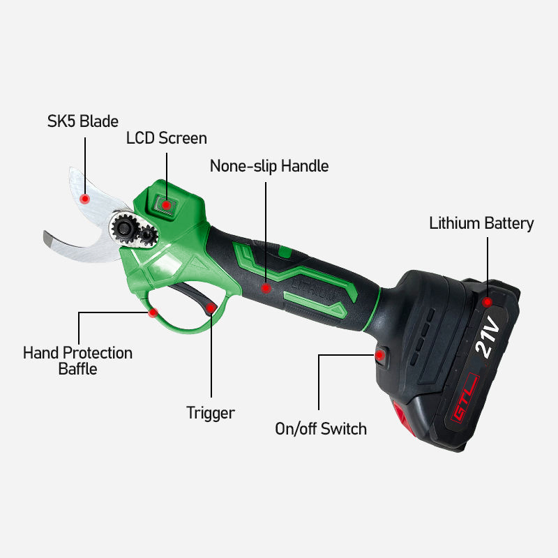 Brushless Cordless Lithium Battery Scissors Pruner Electric Pruning Shear for Branches