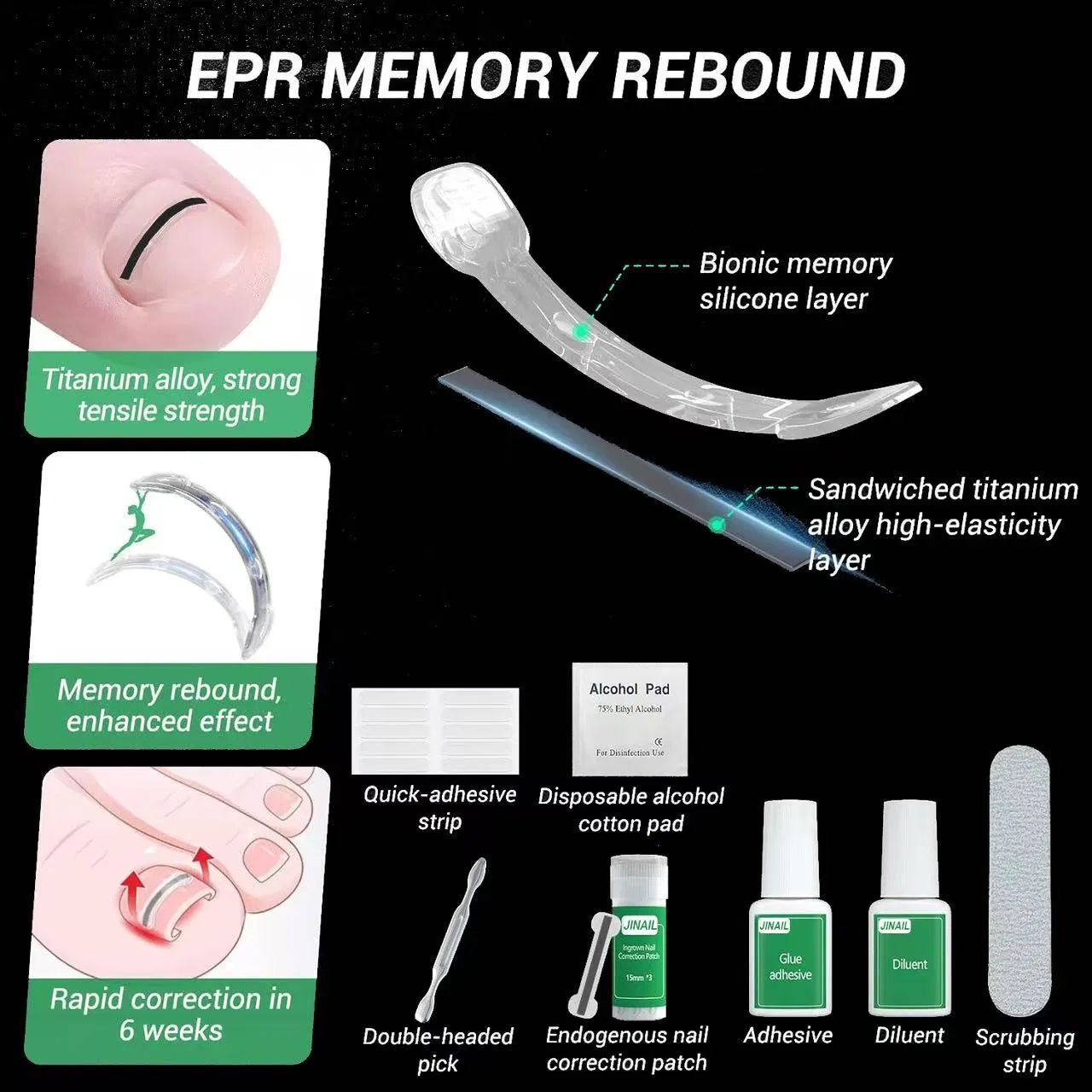 Titanium Alloy Material Ingrown Toenail Corrector for Curved or Ingrown Nails