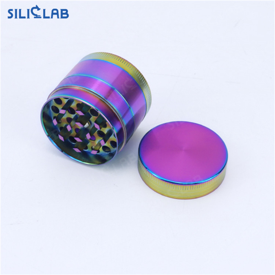40mm/50mm/63mm Iridescent Spice Crusher Shredder Smoking Accessories 4-Layer Herb Grinder