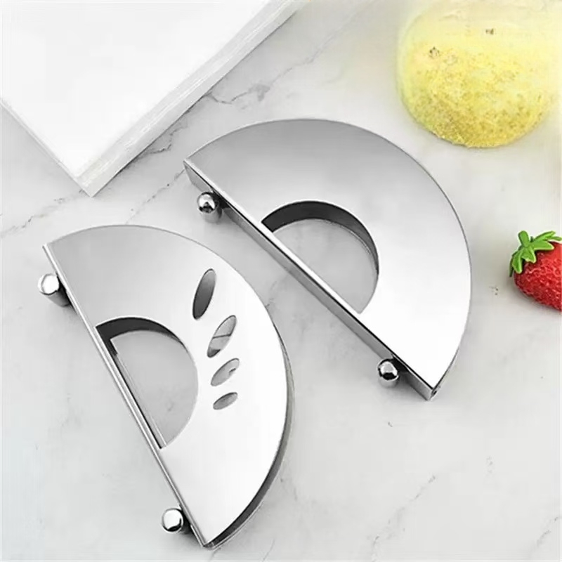 Commercial Kitchenware Thickened Stainless Steel Restaurant Half-Circle Napkin Rack Hotel Napkin Holder with Feet
