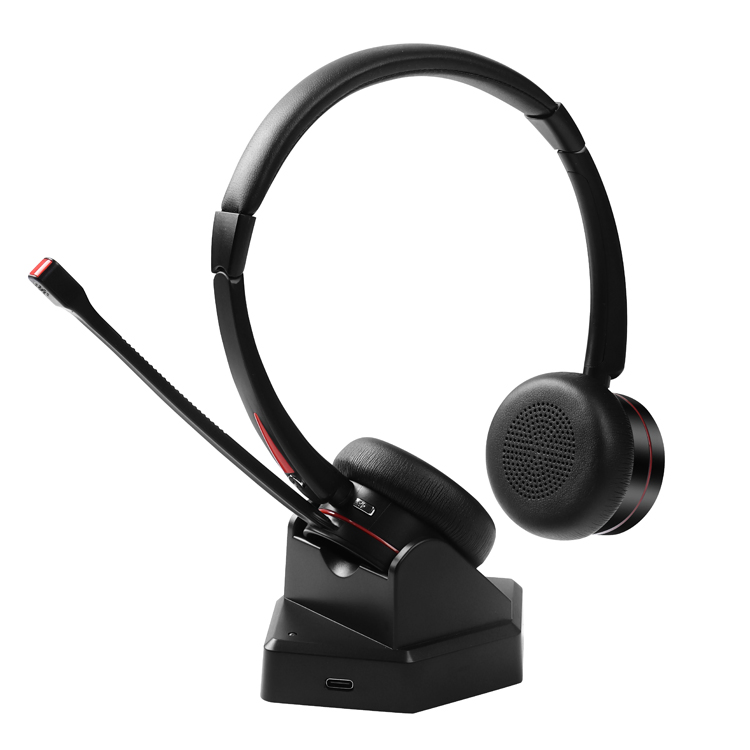New Wireless Headset Office Single Ear Microphone Call Center Bluetooth Headset Noise Cancelling with Mic and Charging Base