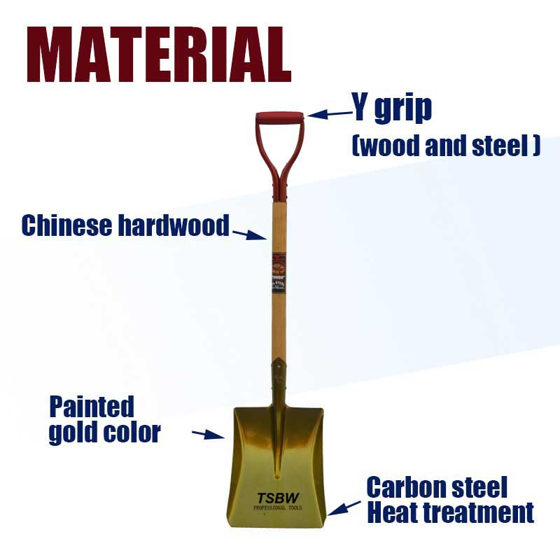 Short Wooden Handle Ecuador Tombo Brand Steel Digging Agricultural Tool Pala Shovel