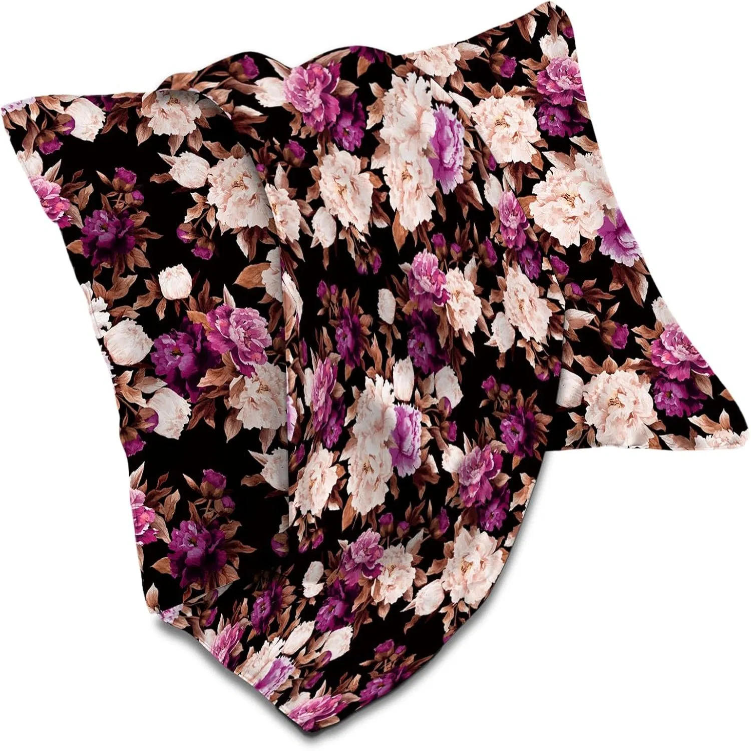 Flower Print Satin Pillowcases with Zipper