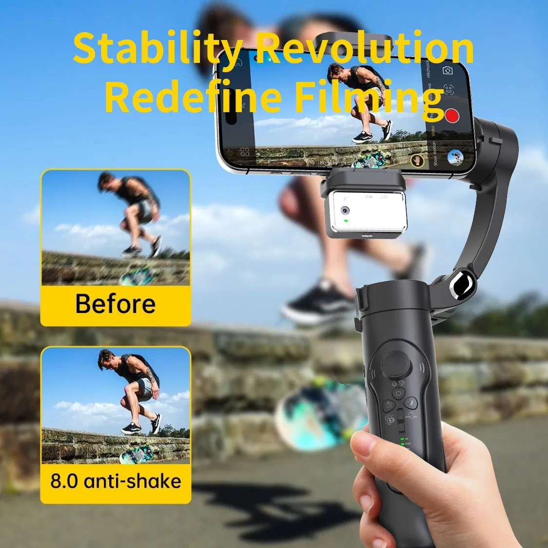 2025 Ai Face Tracking 3 Axis Handheld Gimbal Stabilizer Gesture Control Fill Light Wireless Remote Live Streaming Kit