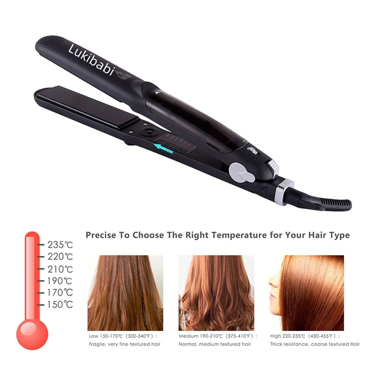 Private Label Ceramic Flat Iron Argan Oil Steam Hair Straightener