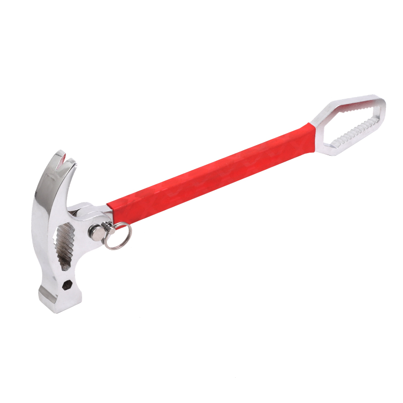 Multifunctional Claw Hammer Woodworking Nail Hammer Self-Tightening Universal Wrench Plum Crowbar Nail Pulling Car Hammer