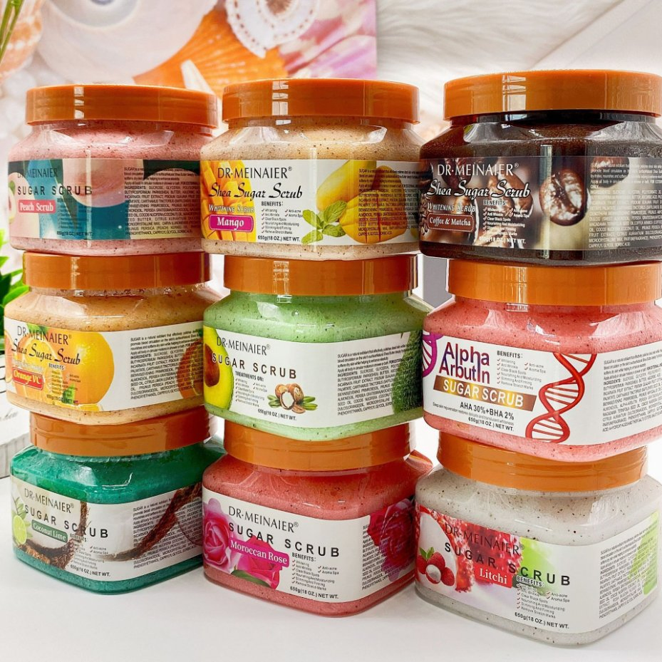 OEM Proprietary Brand Vegan Organic Body Scrub Lemon Infused Whitening and Exfoliating Cream