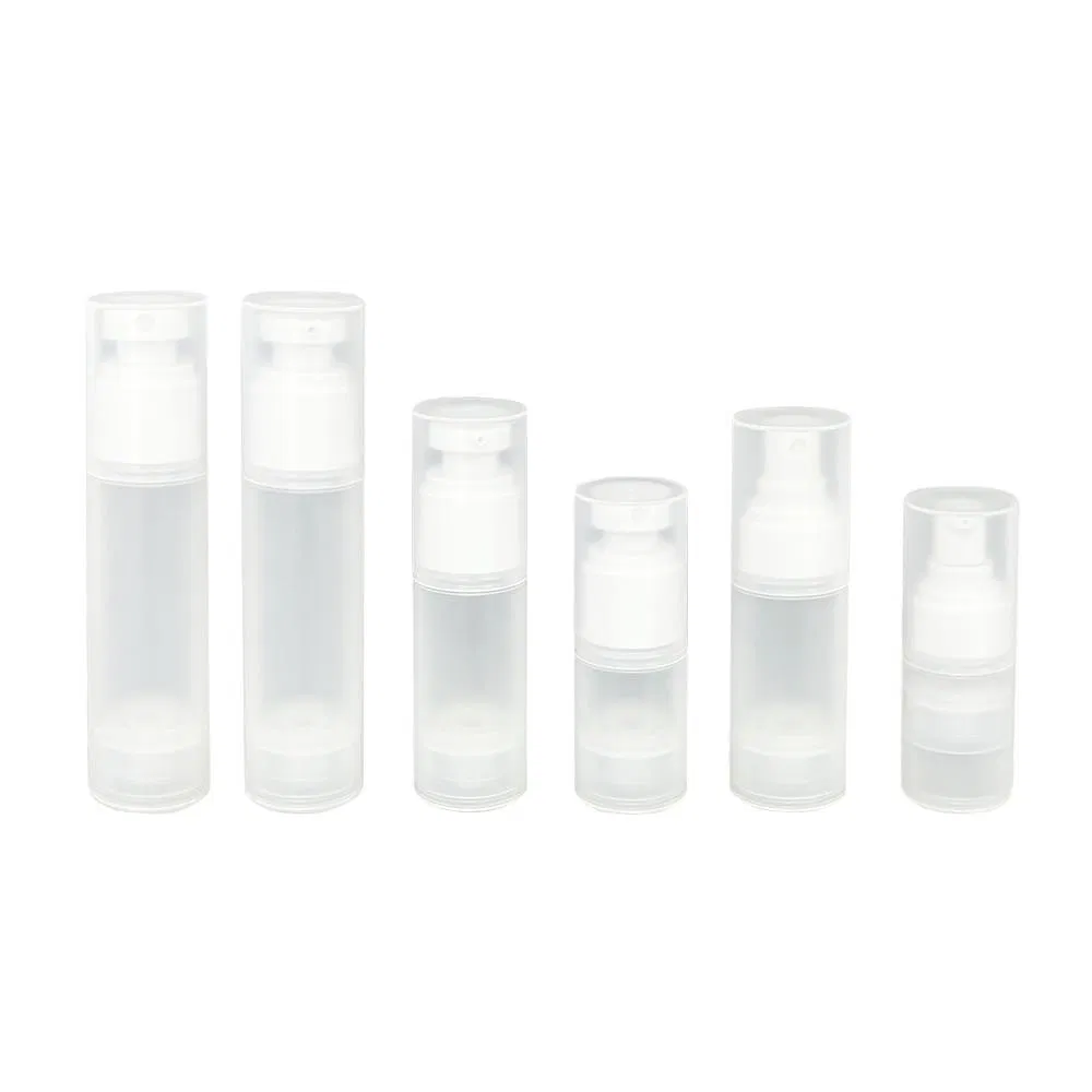 Popular Cosmetic Spray Packaging Matte White 15ml 30ml 50ml Round Custom Logo Airless Pump Spray Cream Bottle