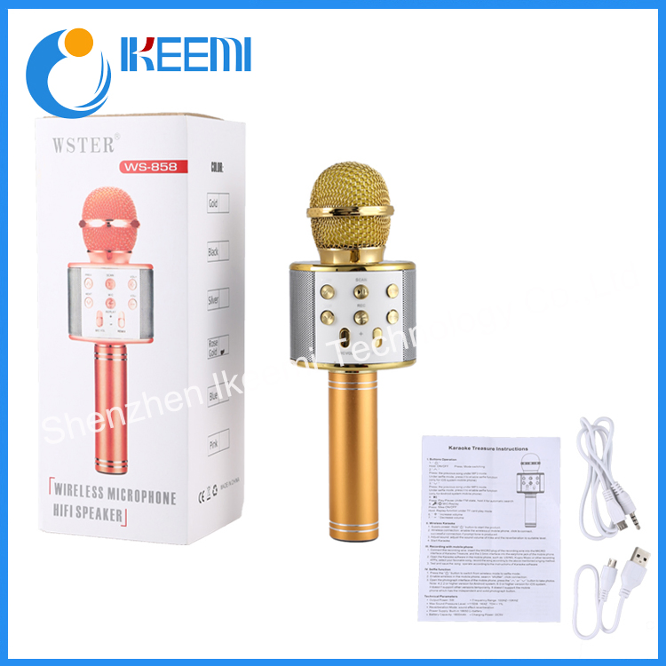Wireless Karaoke Microphone Ws858 Speaker Microphone
