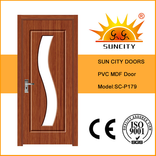 PVC Interior Solid Wood Panel Patio Door with Edge