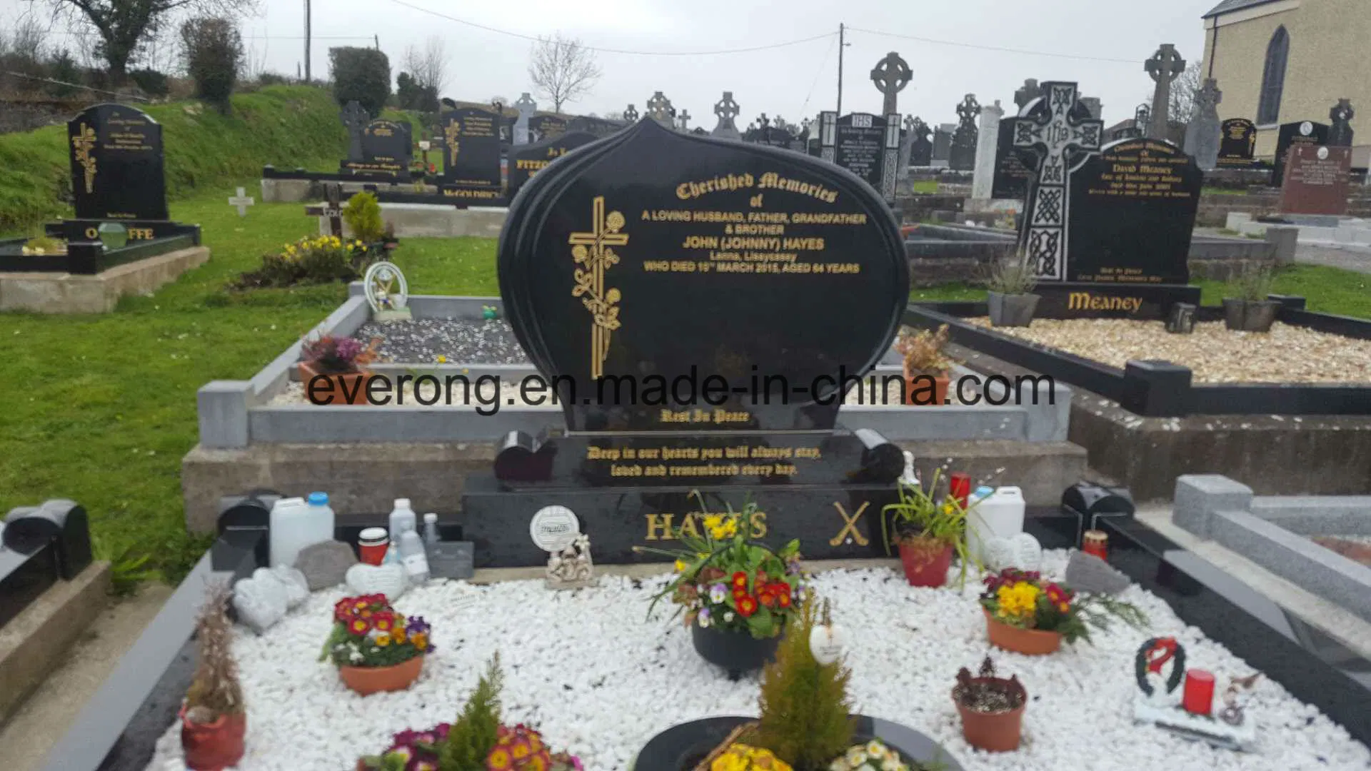 Irish Style White/Grey/Black Granite Tombstone/ Headstone