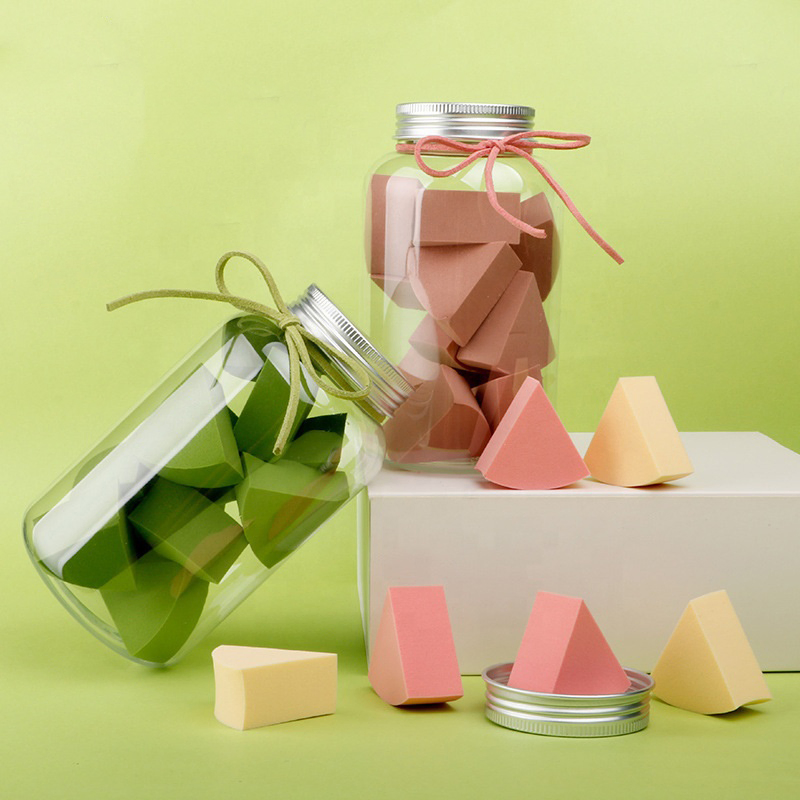 Factory Wholesale 12PCS Triangle Shape Microfiber Latex Free Mini Colorful Beauty Cosmetic Puff Makeup Sponge