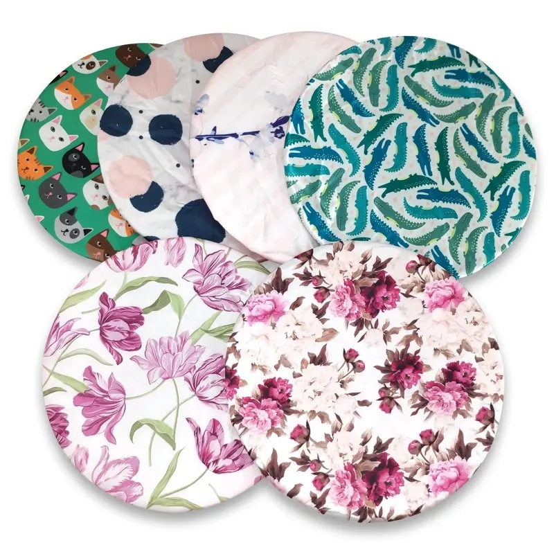 High Quality Printing Shower Caps Low MOQ Large Enough Elastic Double Layer