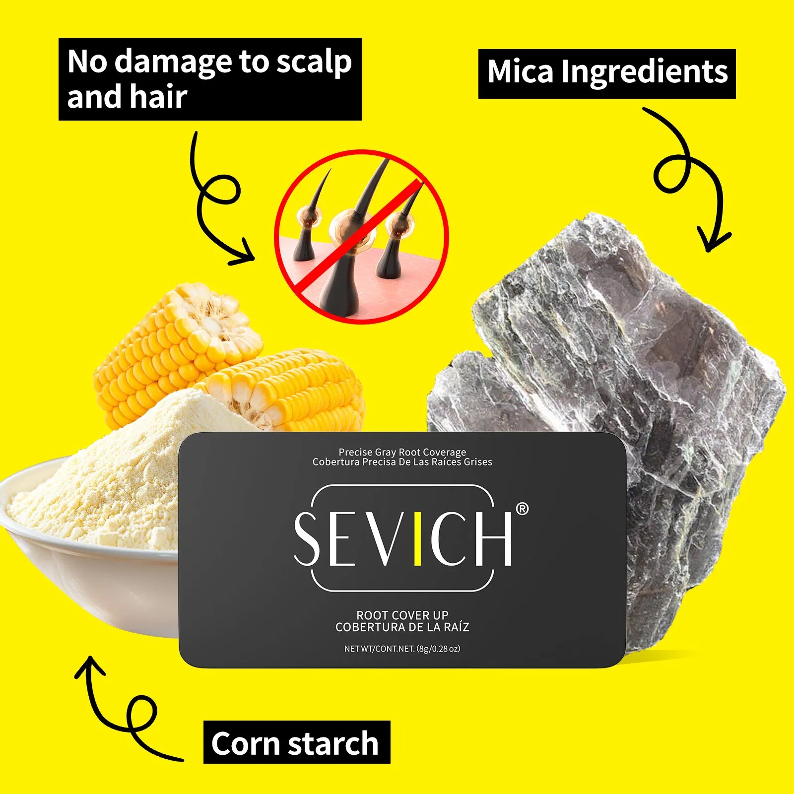 New Hairdressing Fast Cover White Hair Temporary Root Touch up Thickening Hairline Powder Hair Loss Concealer