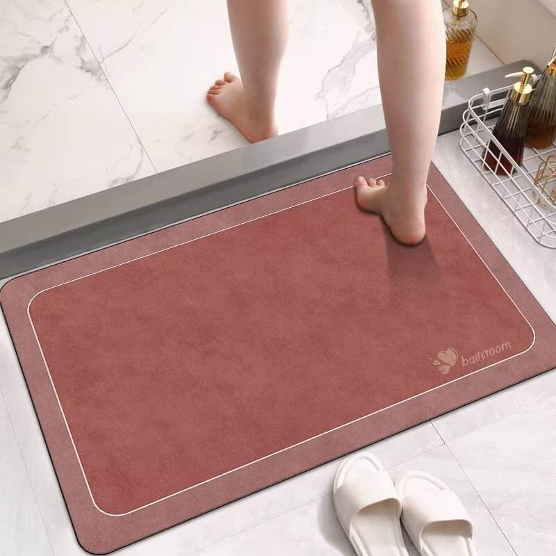 Non-Slip Super Absorbent Quick Dry Toilet Floor Mat Bathroom Rug Carpet Diatomaceous Earth Bath Mat