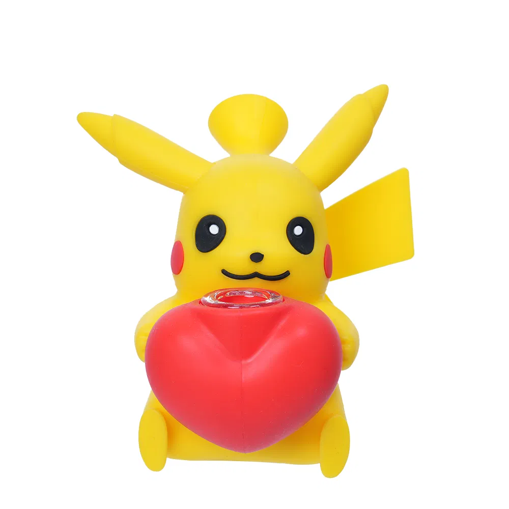 Pokemon Waterpipe Pikachu Silicone Handpipe with Heart Bowl