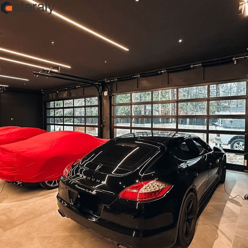 Modern Garage Door with Premium Design for Villas Automatic Door Contemporary Aluminum & Clear Factory Wholesale Glass Garage Door Electric Garage Doors