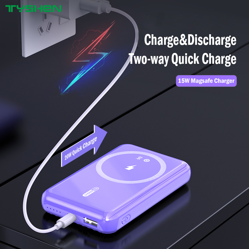 Magsafe Power Bank Wireless Power Bank Wireless Charge Output 15W Compatible