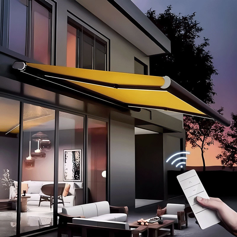 Electric Full Box Retractable Awning Outdoor Electric Sunshade