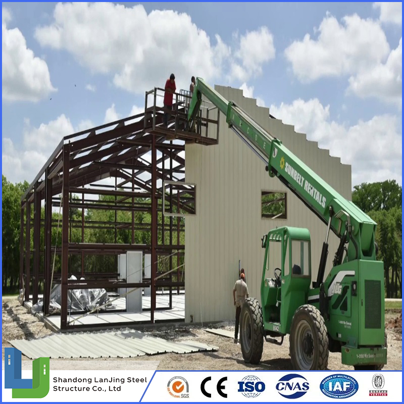 Prefabricated Metal Building Prefab Frame Shed Storage Steel Structure Warehouse Workshop with Hsteel Structural Car Showroom Building
