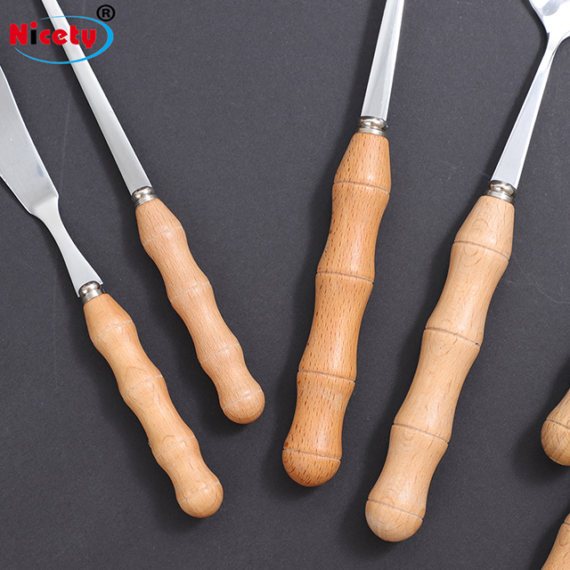 Kitchen Knife Fork Spoon Wooden Handle Tableware Dessert Cake Tableware