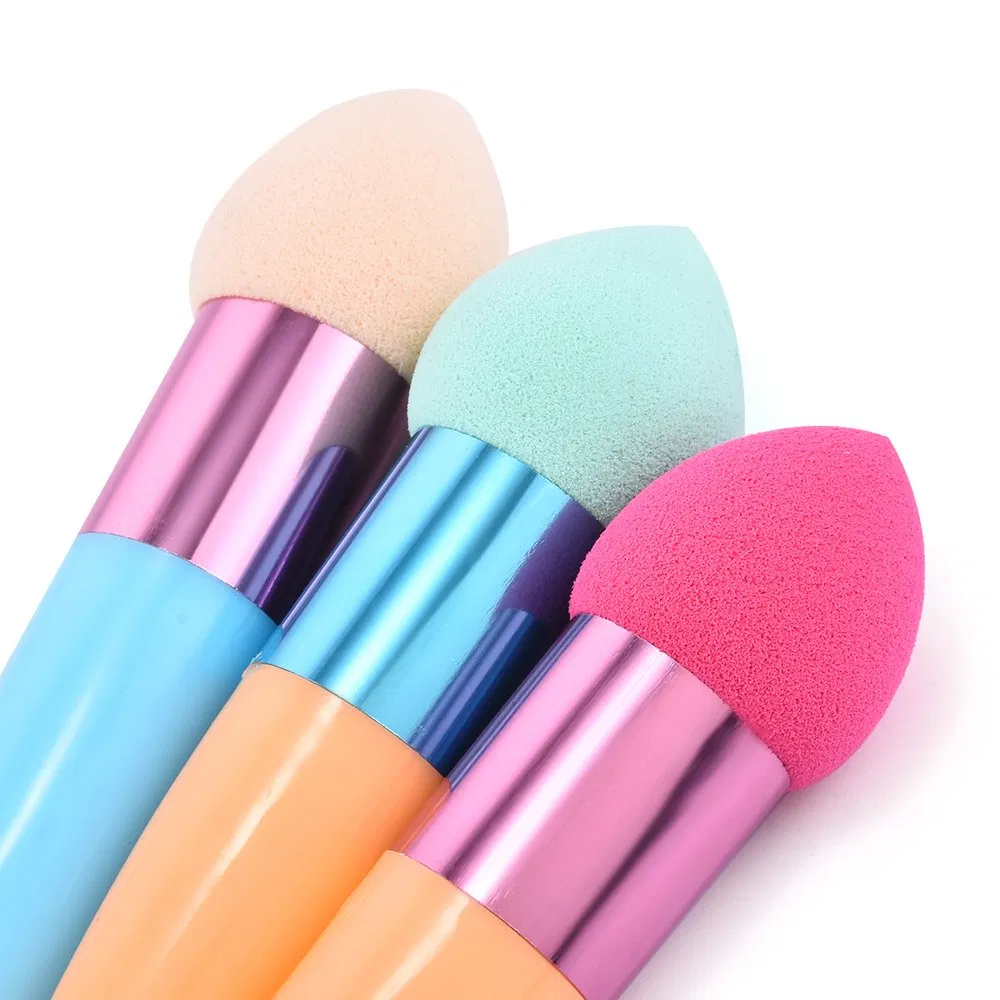Fashion Women Mushroom Head Puff Foundation Face Make up Tools Liquid Sponge Beauty Cosmetic Powder Puff with Smooth Handle