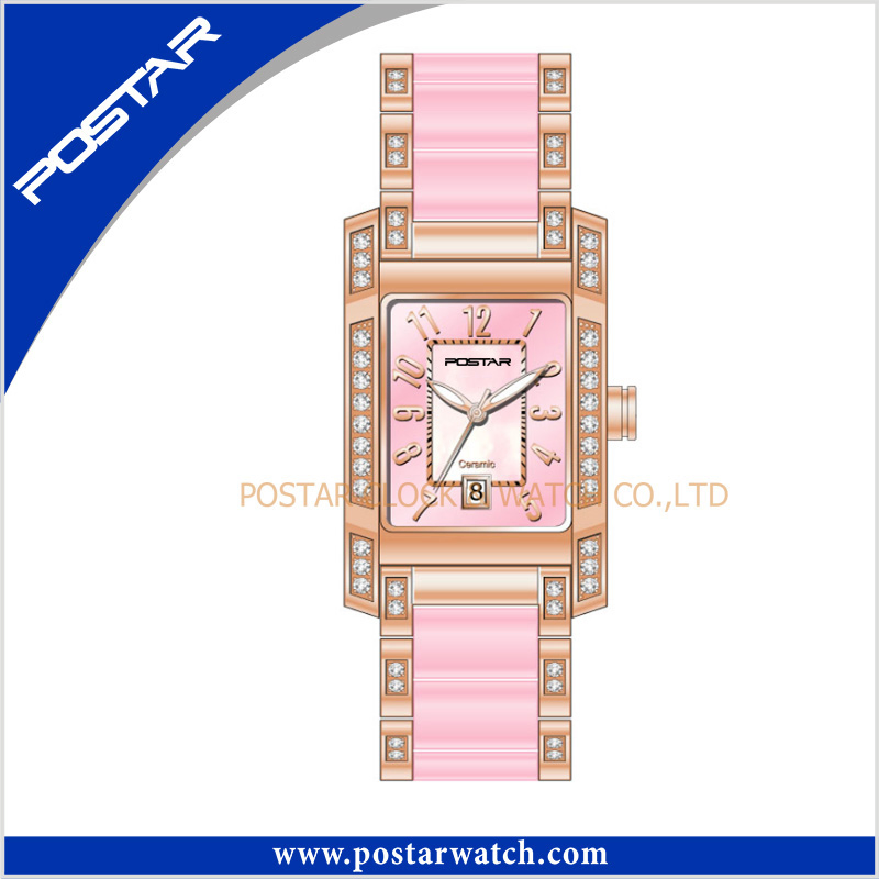 Elegant Design Luxurious Ceramic Quartz Watch for Ladies