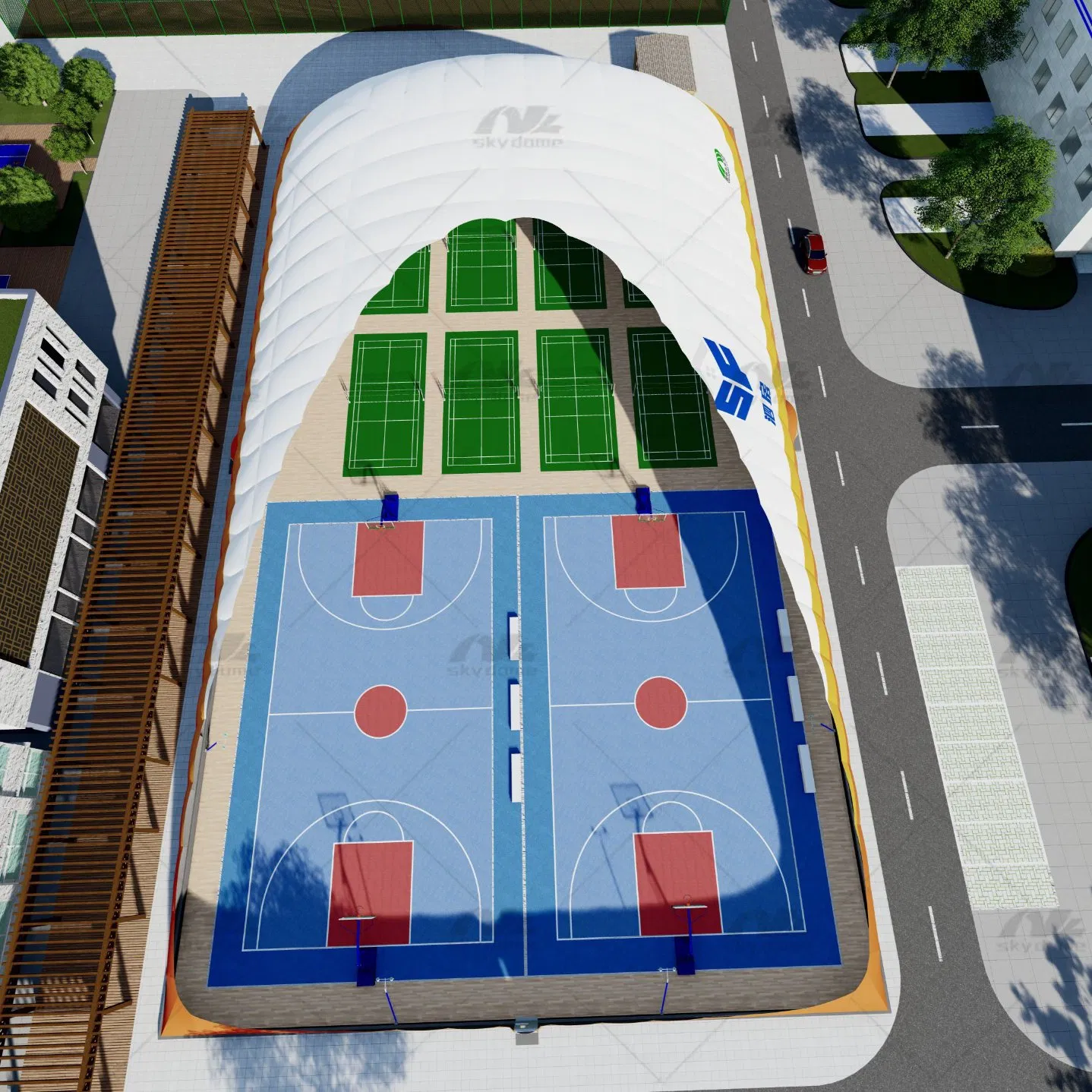 Environmental Air Membrane Dome for Sports