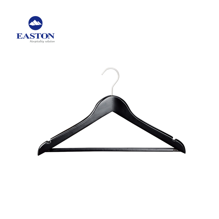Hotel Wooden Round Head Multifuction Female Hanger with 2 Clips